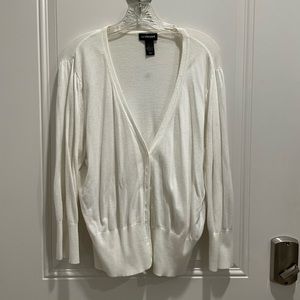 Lane Bryant White Cardigan